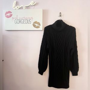 NWOT Love Tree Young Feeling Sweater Dress Black